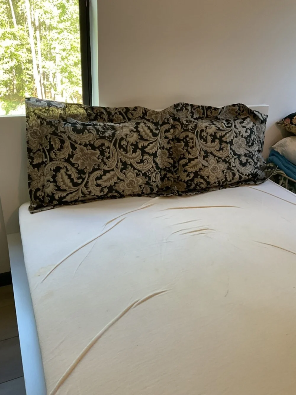 Black and gold brocade pillow cases/pillow shams